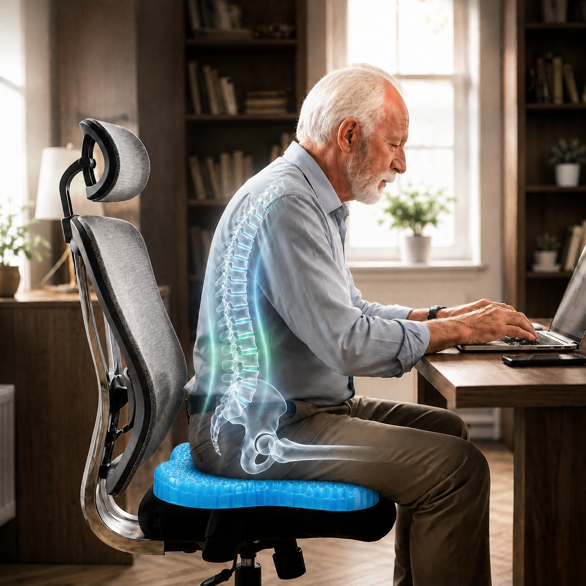 MediGel cushion used at an office desk