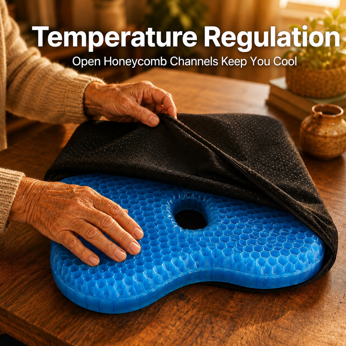 Washable cover removed from MediGel cushion