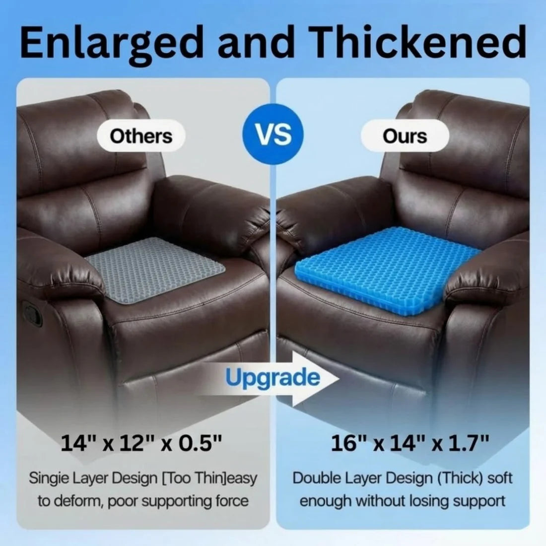 Gel seat cushion